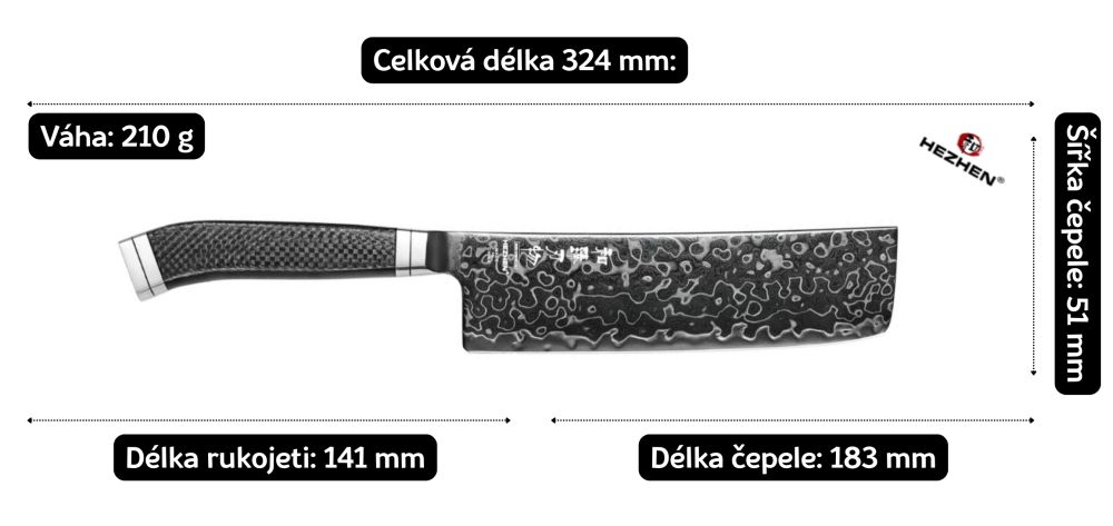 rozměry nože